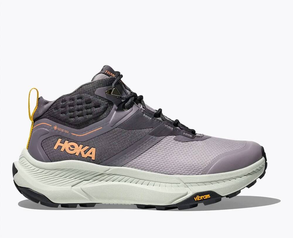 NEW HOKA women's transport hike gtx shoes in grey skies / sea glass